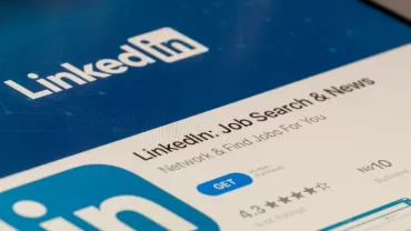 a phone screen that shows the LinkedIn app