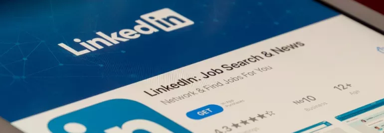 a phone screen that shows the LinkedIn app